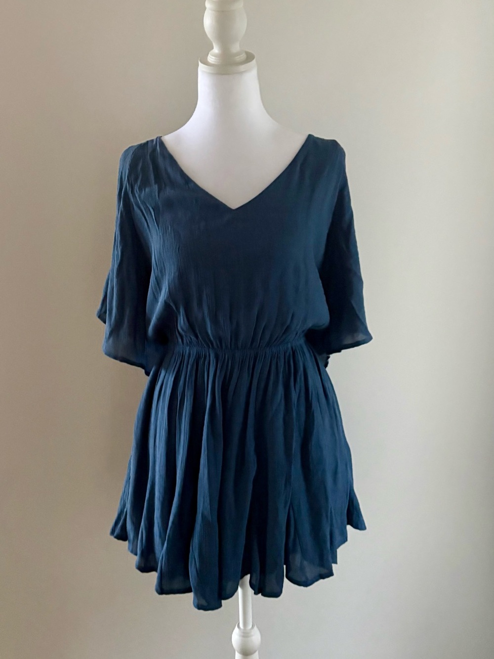 Flutter Sleeve Navy Women's  Romper